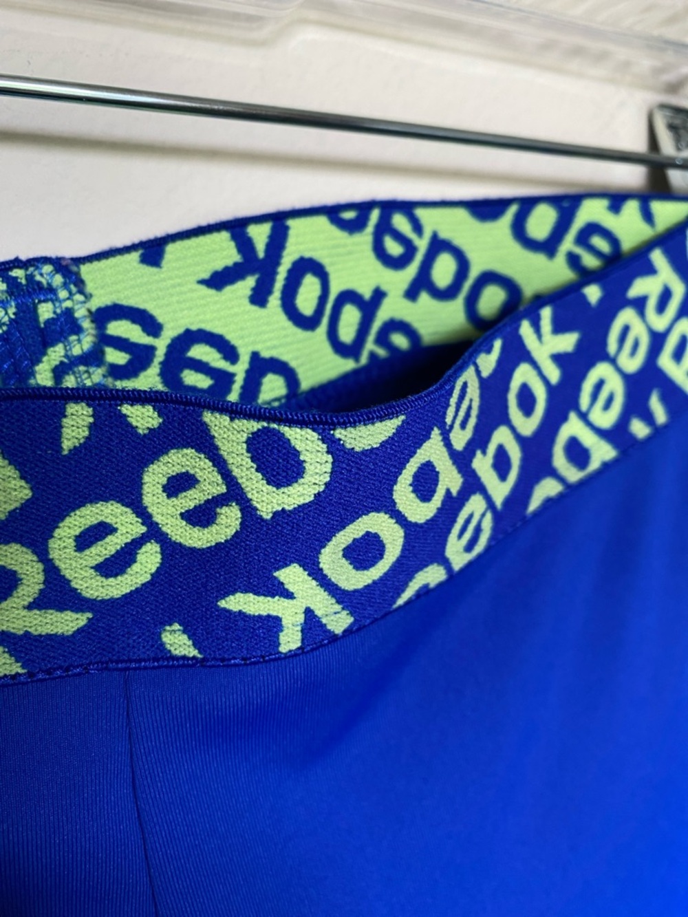 Reebok Bright Blue Cropped Leggings with Logo Waistband - Picture 2 of 7